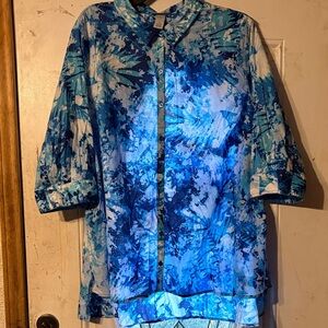 Catherines Blue and White Patterned Blouse